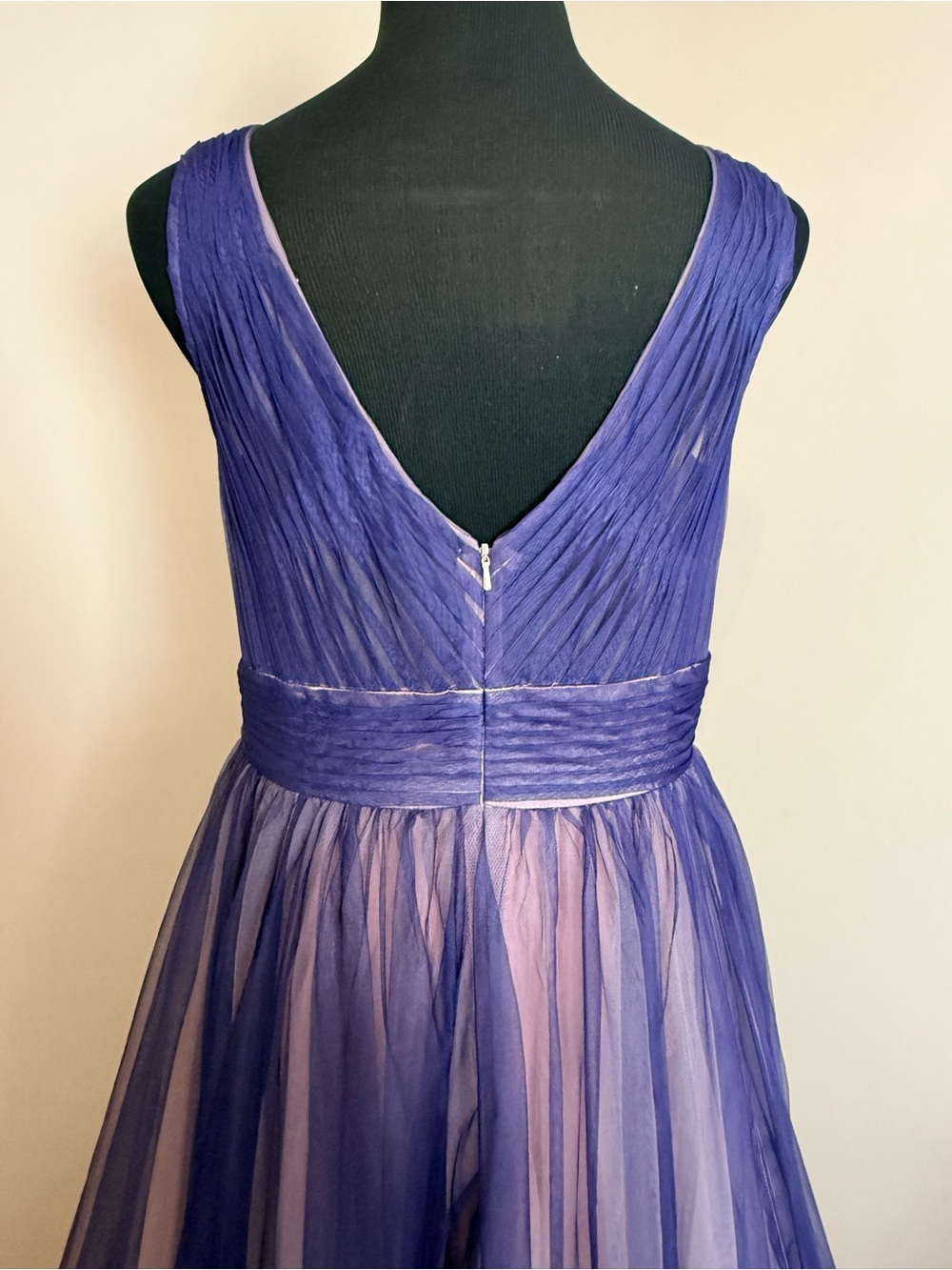 Mac Duggal Purple Pink Ombré Sleeveless Dress